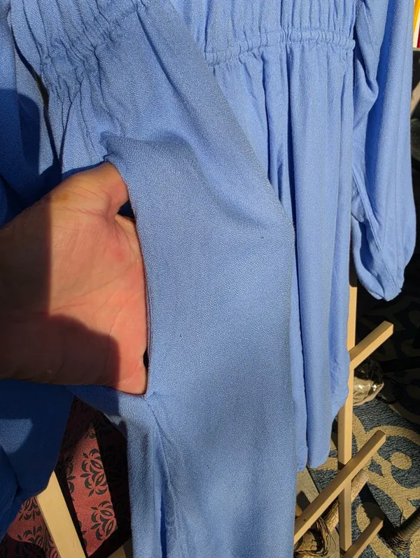 Old Navy Baby Blue Long Sleeve Dress Medium - Image 7