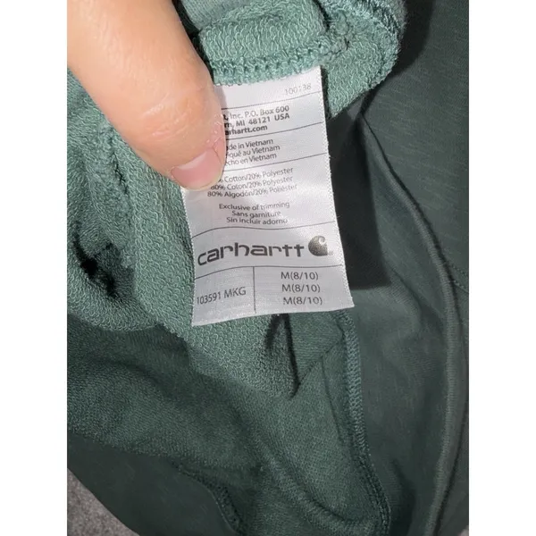 Carhartt Women's Newberry Cowl Neck Hoodie‎ Green Pullover M *bleach Spot Show - Image 10