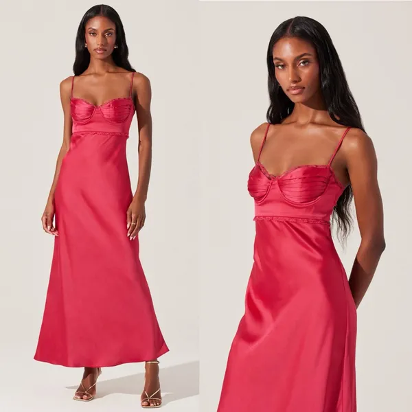 ASTR The Label Florianne Satin Maxi Dress XS - Image 4