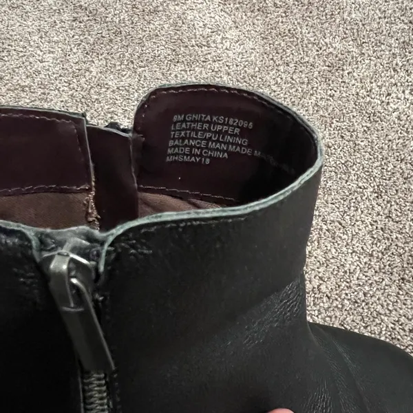 Black Ankle Booties with Side Zipper and Rounded Toe - Image 6