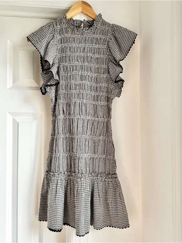 Saylor Aine Gingham Smocked Ruffle Mini Dress - Image 4