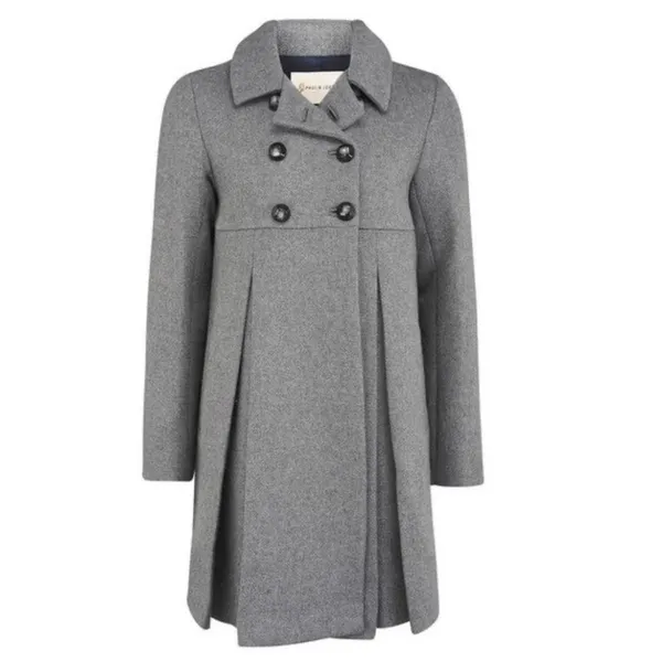 Zara Basic Gray Wool Blend Coat Double Breasted Classic Minimalist‎ M - Image 3