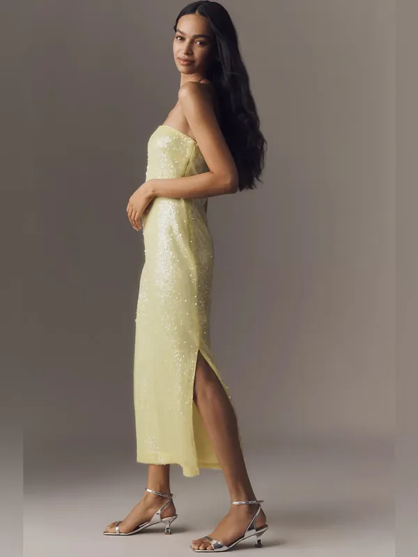 Endless Rose Strapless Sequin Slim Midi Dress - Image 4