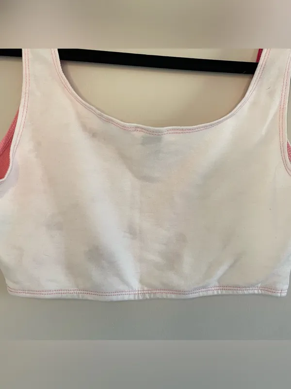 SHEIN Colorblock Cami Top & Shorts, White/Pink, Size S, EUC - Image 7