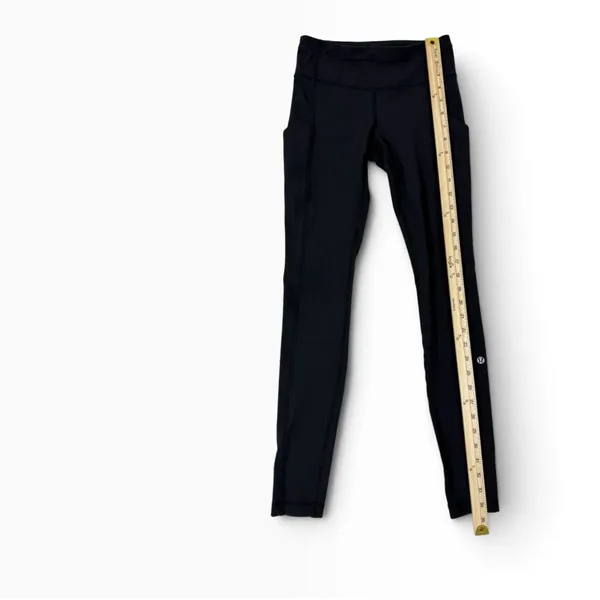 Lululemon Women Black Cropped Leggings with Pockets Size 2 - Image 9