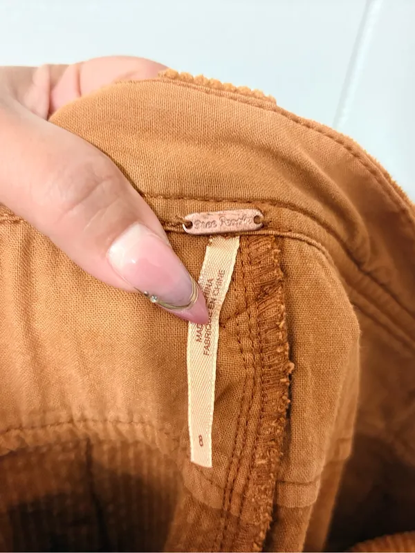 Free People Mid Rise Corduroy Flare Pants Rust Brown Size 8 - Image 6