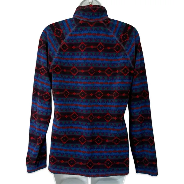 Eddie Bauer Blue Red Southwest Aztec 1/4 Zip Pullover Sweatshirt Fleece size M - Image 6
