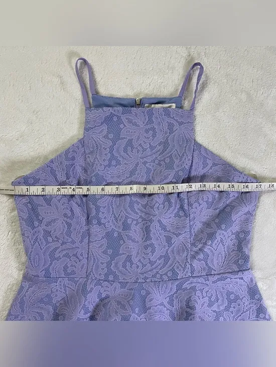 Francesca’s Lilac Floral Print Dress size L - Image 3