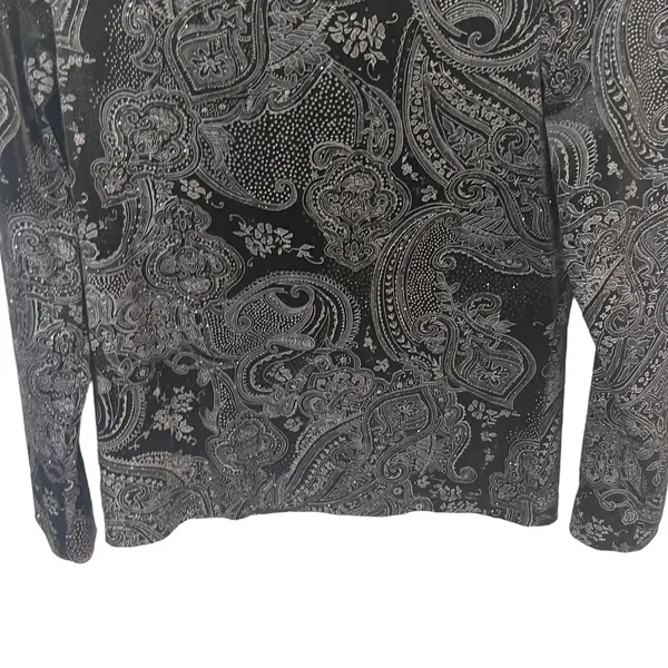 White Stag Vintage‎ 90s Small Fairy Grunge Sparkle Black Whimsigoth Paisley Top Witchy - Image 3