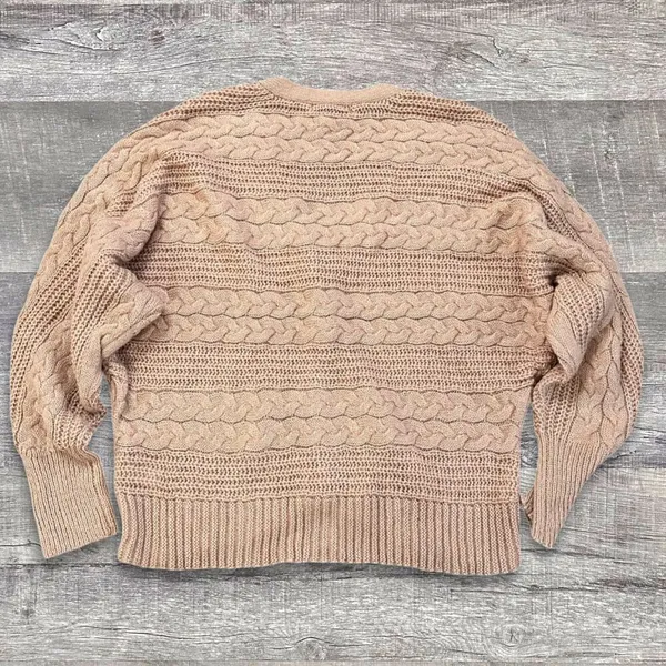 A Love Story Cable Knit Cardigan Women M Dolman Sleeve Rhinestone Button Sweater - Image 4