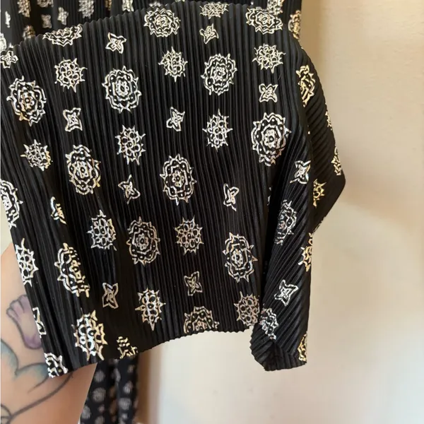 Vintage Pleated Pants – COIN High Rise Black/White 90s Art Teacher Style - Image 4