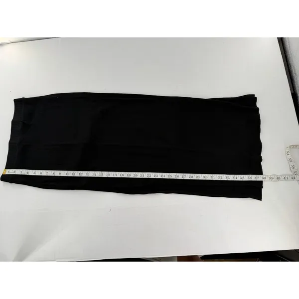 Miss Selfridge Black Ribbed Maxi Skirt Sz 6 Stretch Flare Witchy Grunge 90s Goth - Image 7