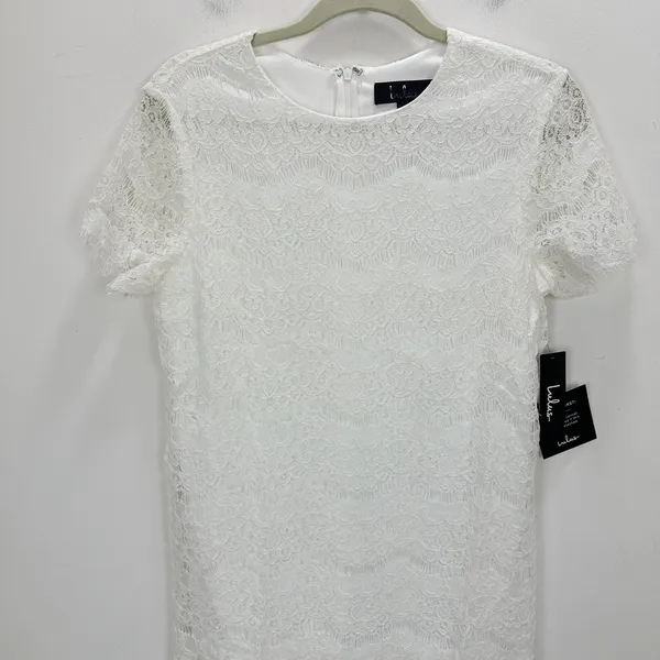 Lulus Take Me to Brunch Ivory Lace Shift Dress Wedding Bridal Party Small NWT - Image 6