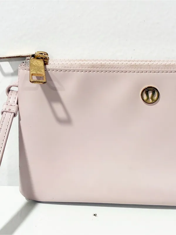 Lululemon Double Up Pouch Light Pink Gold Hardware Wristlet - Image 2