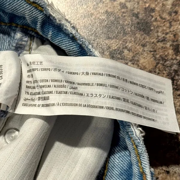Abercrombie High Rise Mom Shorts Cut Off Denim Blue Curve Love 26 2 Y2K Festival - Image 4