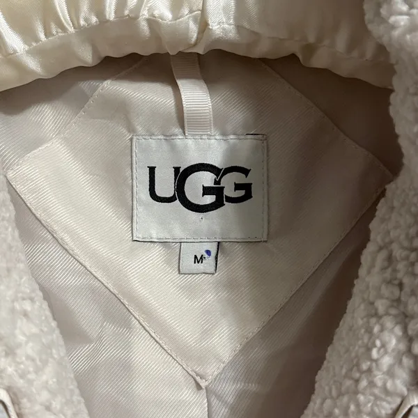 UGG Jackeline Cream Teddy Bear Oversized Winter Jacket Coat Minimalist Coquette - Image 4