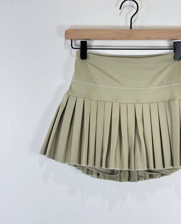Gold Hinge Womens Skort Green Pleated Mini Tennis Skirt Lined High Waist XS - Image 5