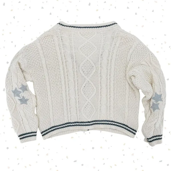Taylor Swift Folklore The Cardigan OG 2020 Silhouette Cream Knit Top Size XS-Sm - Image 2