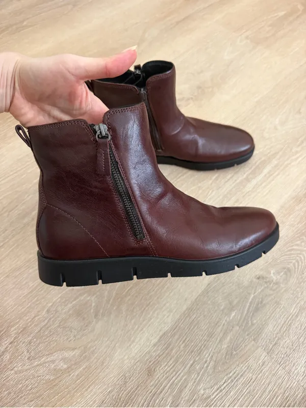 ECCO Women’s Brown Leather Ankle Boots Size US 10 EU 41 Lightweight NWOB - Image 11