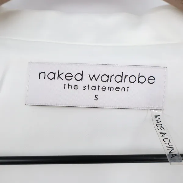 Naked Wardrobe The Statement Ivory Cropped Garter Blazer Small Womens - Image 4