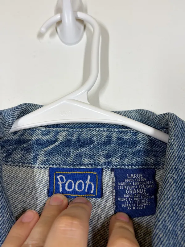 Vintage 90’s Disney Winnie The Pooh Jean Denim Jacket Size Large - Image 10