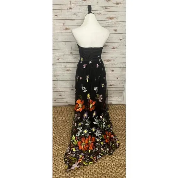 Lilly's Kloset multicolored whimisgoth floral strapless maxi dress Size Small - Image 4