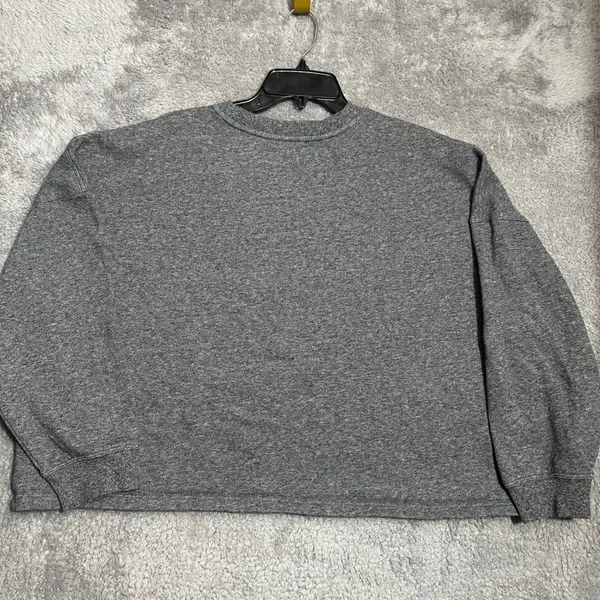 Calvin Klein Sweatshirt Womens XL Gray Logo Pullover Relaxed‎ Cropped Crewneck - Image 5