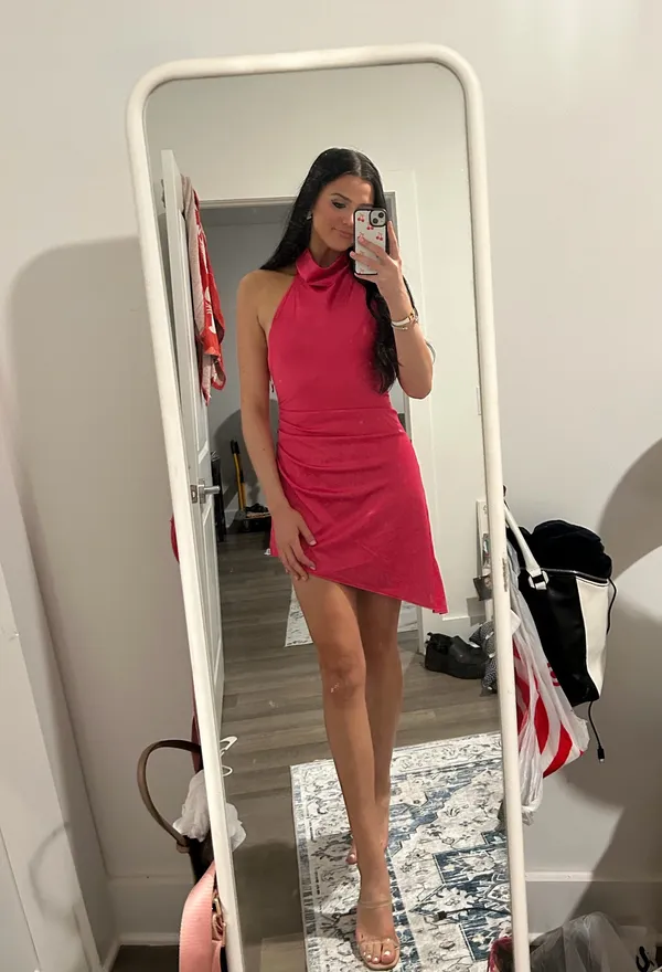 DO+BE Pink Halter Mini Dress - Image 3