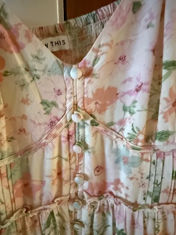 Beautiful Maxi Summer Dress in Pink and Cream! - Image 3