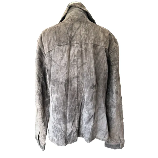 Chico’s Genuine Brown Suede Leather Zip Jacket 90s Y2K Minimalist⁠ size large - Image 2