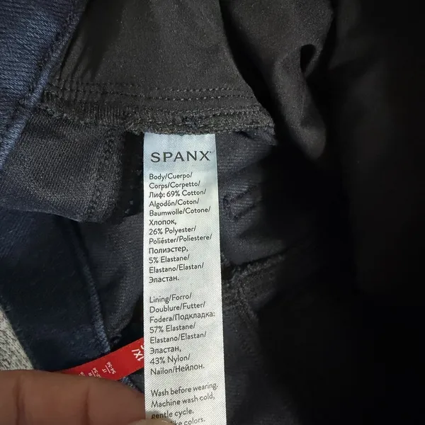 Spanx Twilight Tonal Jean Leggings Dark‎ Indigo Skinny Pull On 1X Tall - Image 9