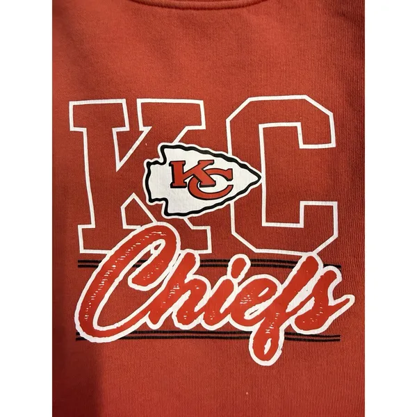 Kansas City Chiefs Cropped Hoodie NFL Graphic Sweatshirt M Football (D35) - Image 7