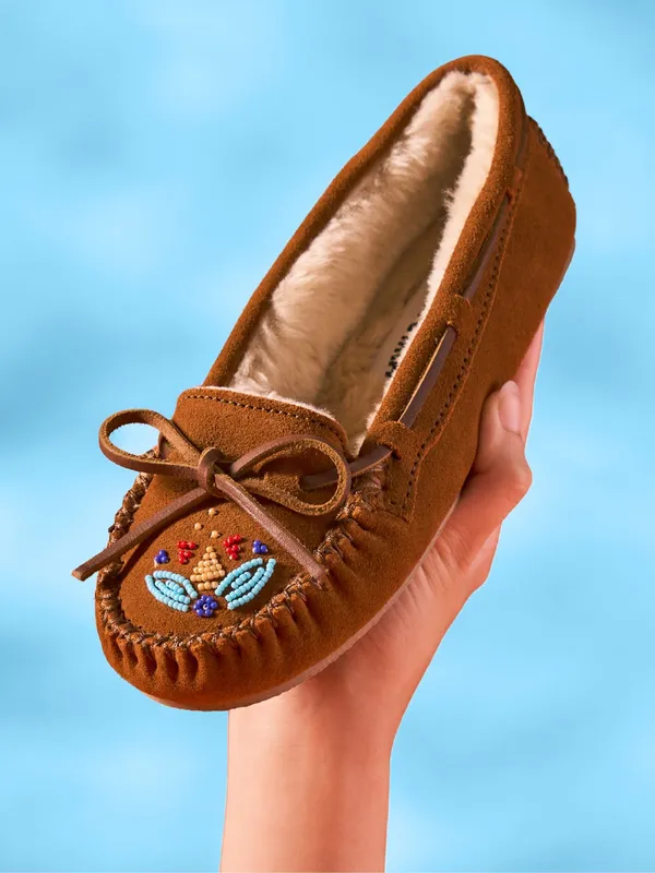 Free People x Minnetonka Ayashe Beaded Suede Moccasins Size 8 NIB - Image 3