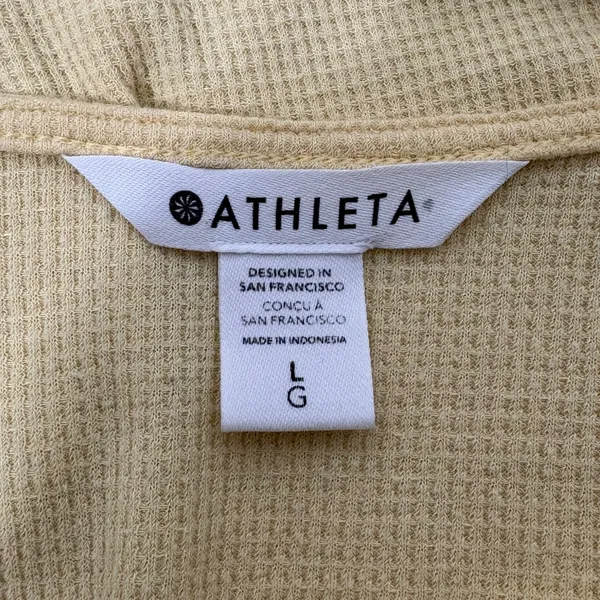 Athleta Wind Down Sleep Cami Waffle Knit Loungewear Butter Yellow Size Large‎ - Image 3