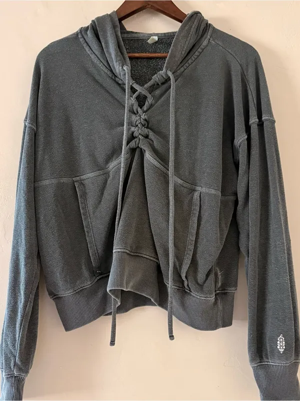 FP Movement Free People The Believer Hoodie Charcoal Grey Size XS - Image 2