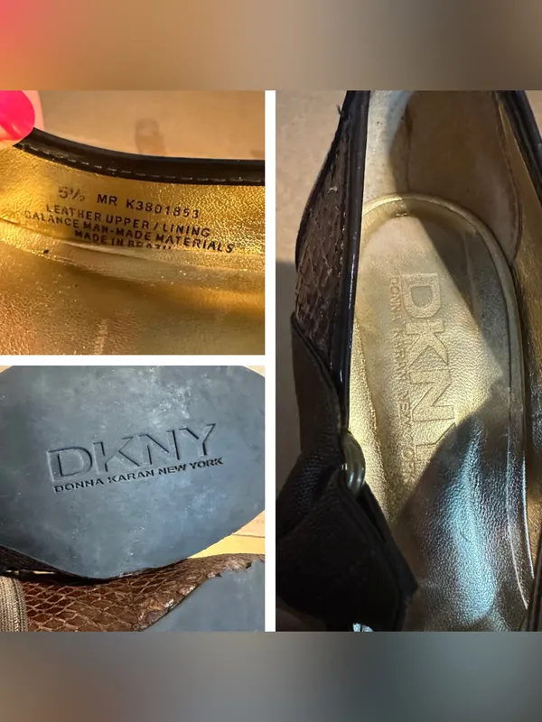 Dkny Brown Patent Leather Snakeskin-Embossed Mary Jane Shoes (5.5) - Image 12