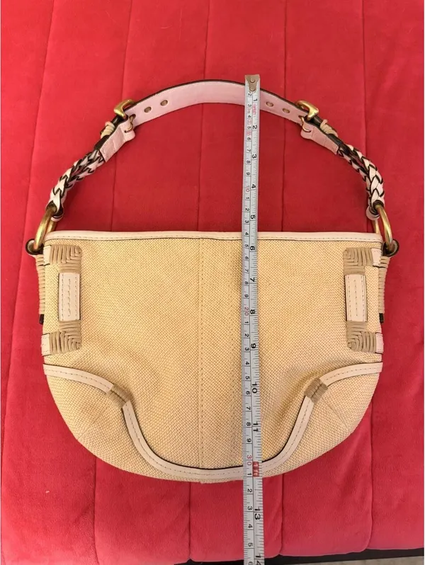 Vintage Coach Soho Angora Straw Hobo Bag 2005 - Image 6