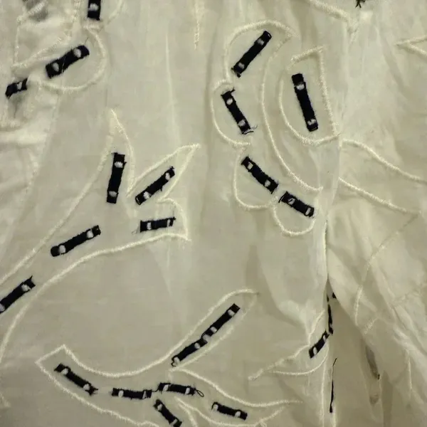 Amit Aggarwal Anthropologie Ramona Embroidered White Babydoll Top SIZE XSMALL - Image 6