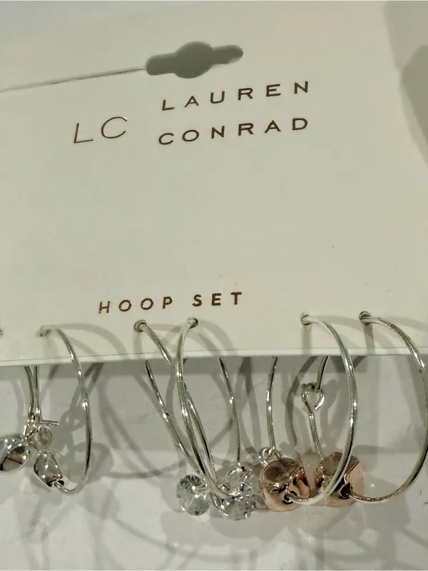 $32 LC Lauren Conrad gold silver hoop bundle set stud cute preppy gift set - Image 2