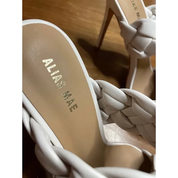 Alias Mae High Heels Isla Mules in Bone 38 7 Womens Braided Sandals - Image 9