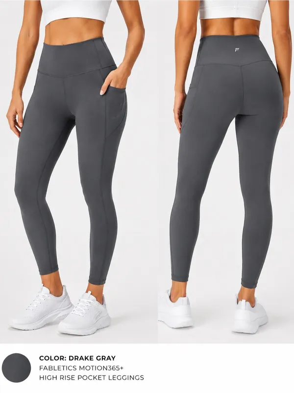 Fabletics Motion365+ Black High Rise Pocket Leggings Medium (See Measurements) - Image 2