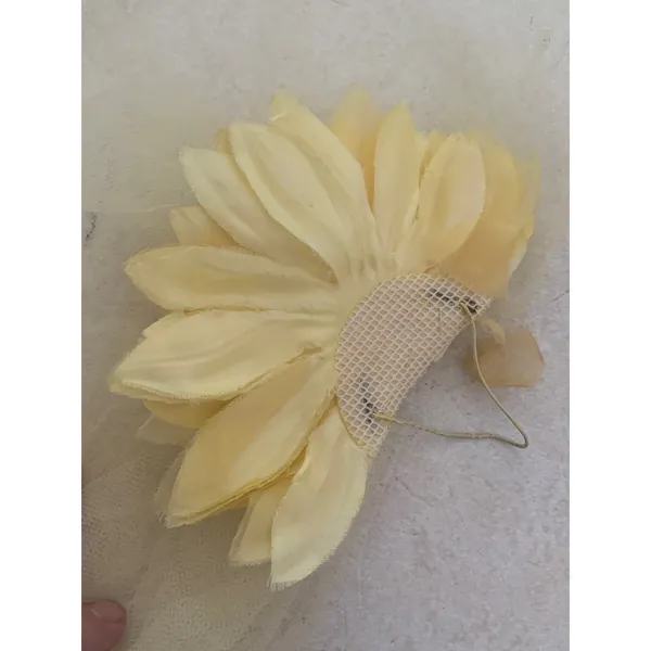 ILGWU pale yellow three piece dress 60 70 small medium lace hair pics - Image 6