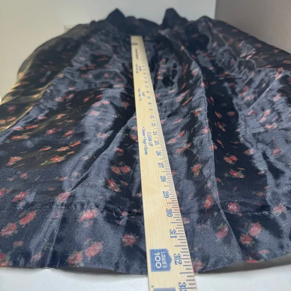 NWT Whimsigoth Floral Organza Midi Dress Black Rose Tie Shoulder‎ Smocked XS - Image 9