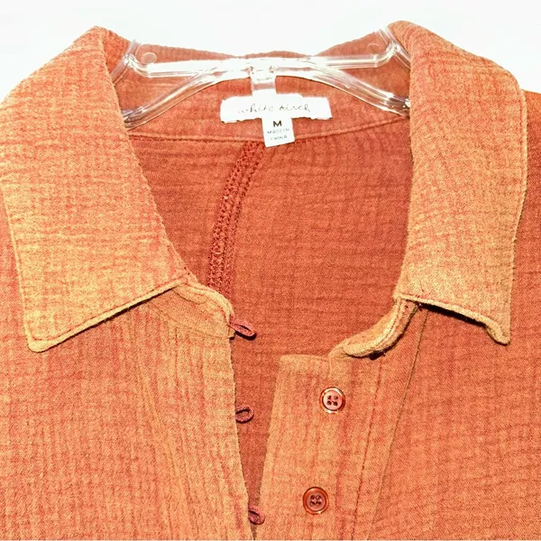 White Birch Rust Button Down Top Women’s Medium - Image 2