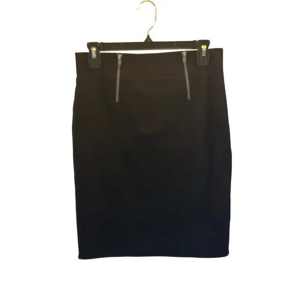 Fabletics black stretch Ponte knit straight skirt Medium business career - Image 2