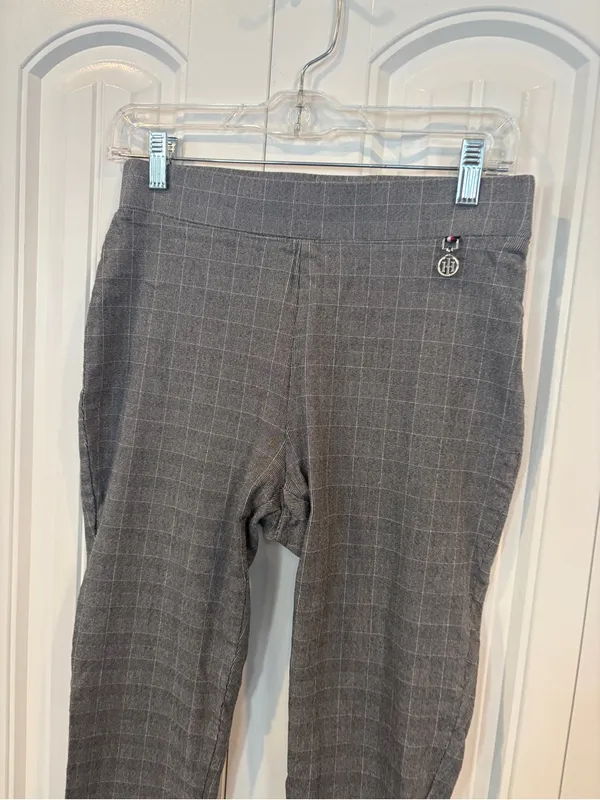 Tommy Hilfiger black plaid pull on dress pants/leggings size 8 - Image 3