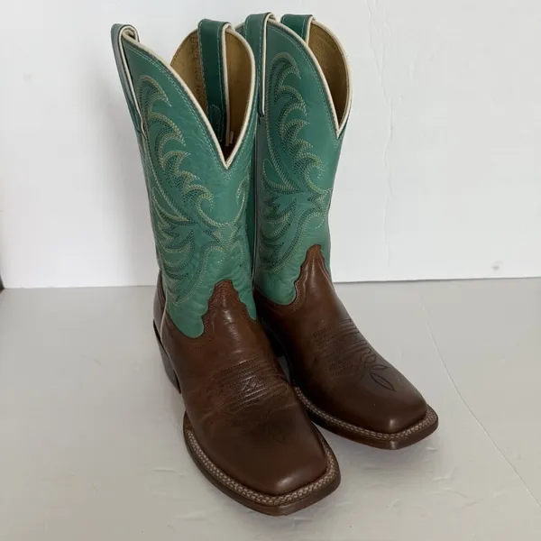 TONY LAMA Rowena 11” Women’s‎ 6B Brown Turquoise Leather Western Boot USA SA2101 - Image 15