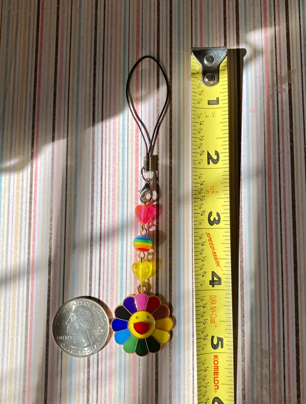 Kawaii retro y2k Rainbow flower & mix beads phone strap/accessory/keychain/bag charm/car display💖 - Image 3