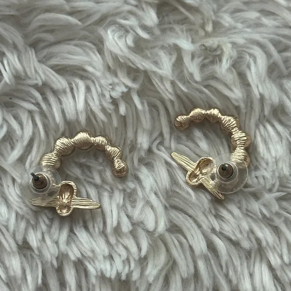 Free with Purchase! Gold Tone Bee Rhinestone Fashion Earrings - Image 3