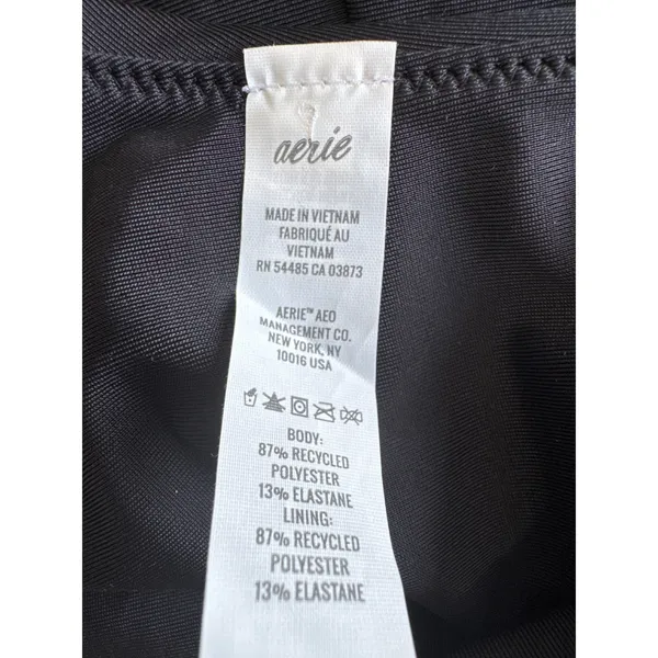 Aerie Black Cheekier High Cut V-Front Bikini Bottoms XXL 642754659 - Image 2